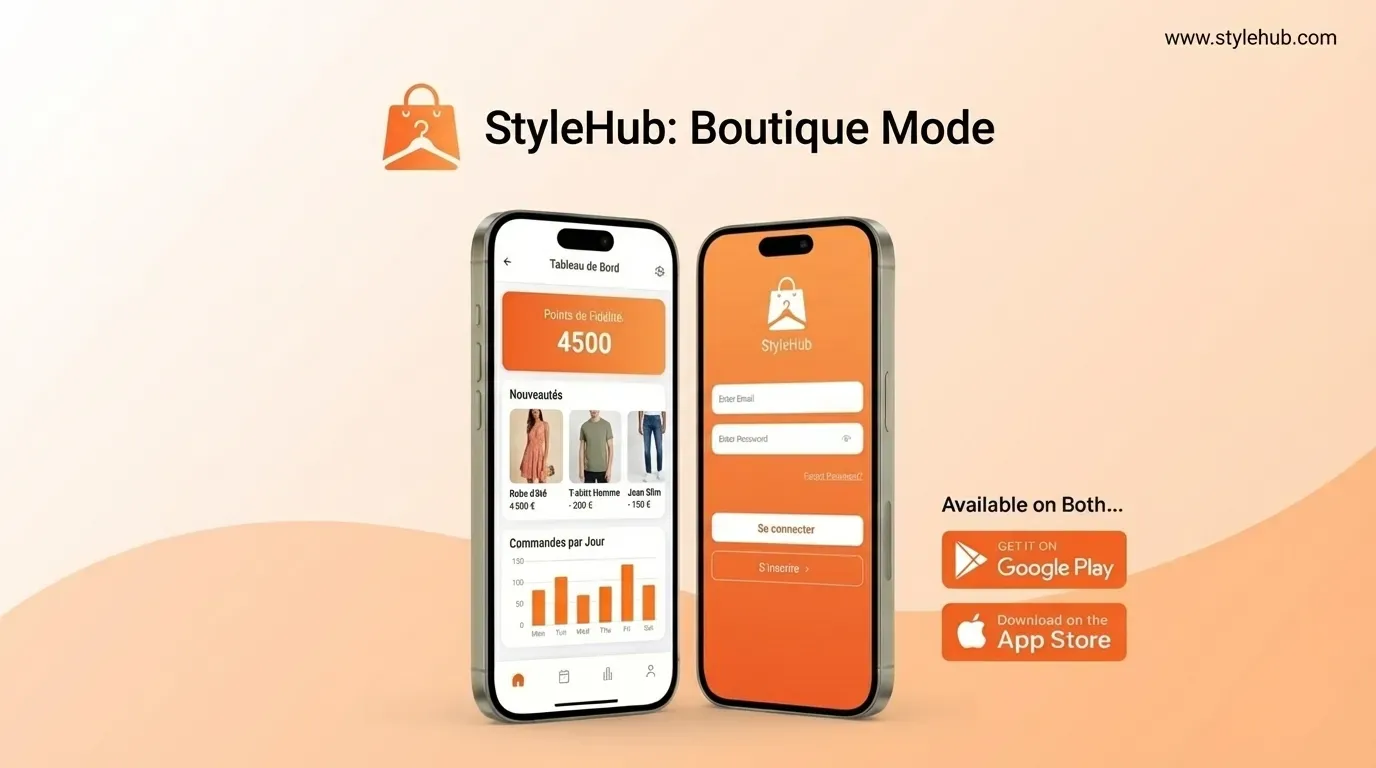 Application mobile de boutique de mode.