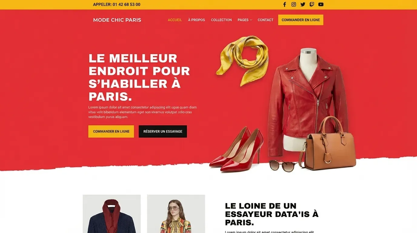 Boutique en ligne de prêt-à-porter à Paris.