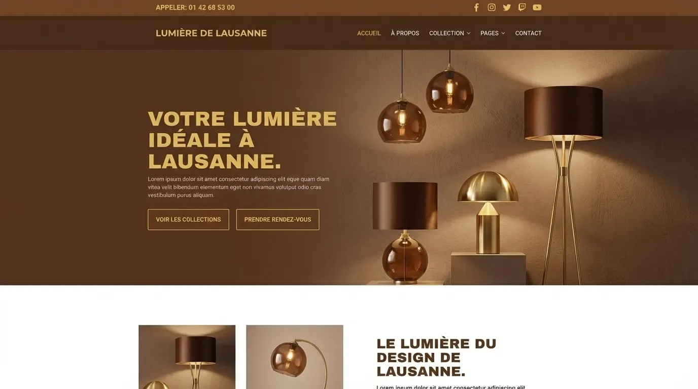 Boutique en ligne de luminaires design à Lausanne.
