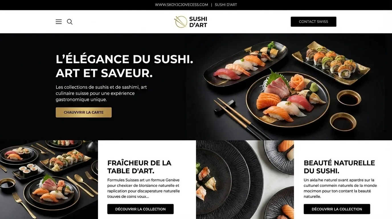 Site vitrine d'un restaurant de sushi haut de gamme.