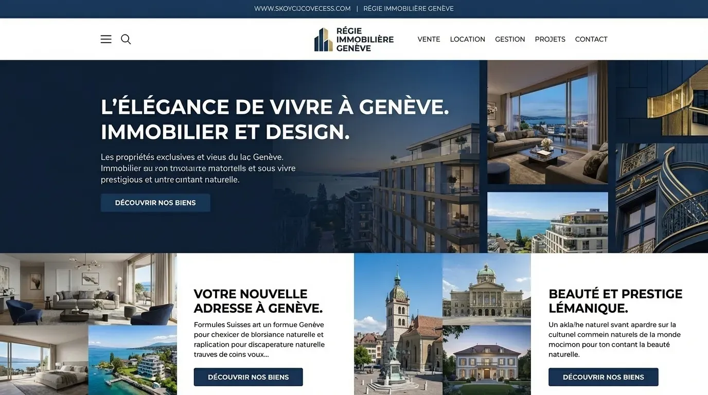 Site vitrine d'une agence immobilière genevoise haut de gamme.